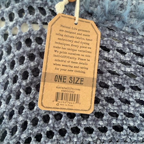 Natural Life Chenille Poncho Scarf NWT Boho Lagenlook Minimalist Coastal - Picture 4 of 7